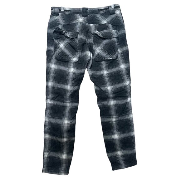 Free People Plaid Academia Rockstar Utility Pants Women 6 Black Y2K Grunge Lined - Picture 3 of 14